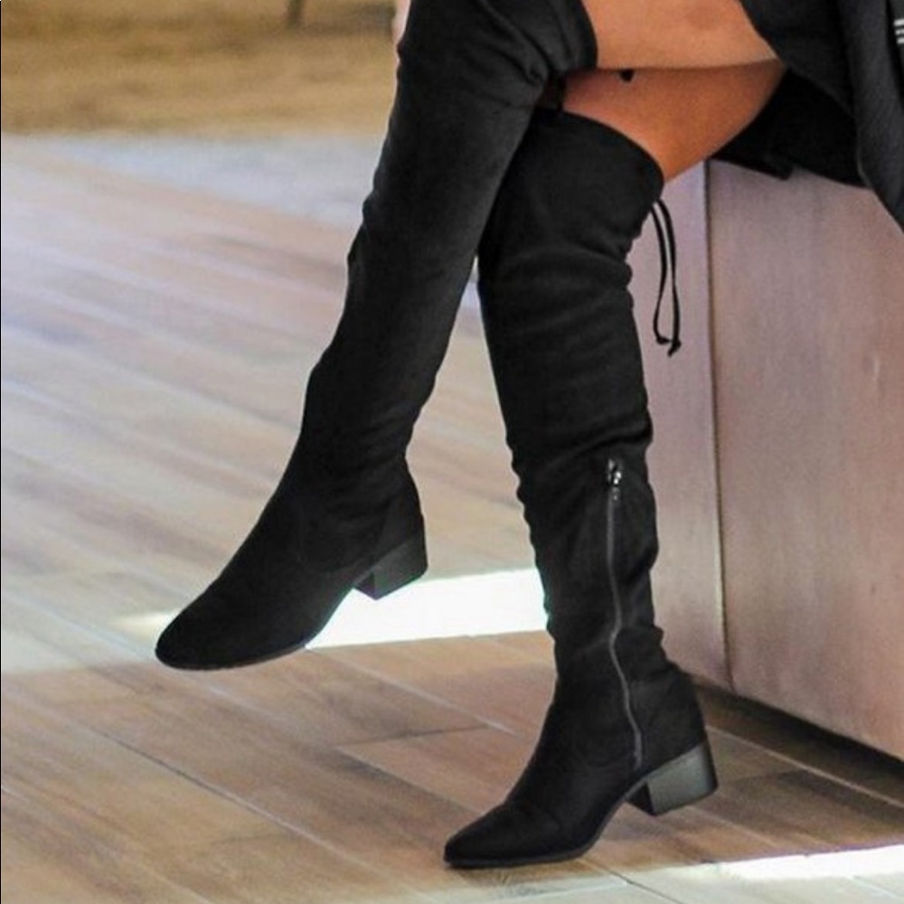 JustFab Hannah extra wide calf over the knee sock boots